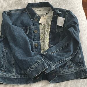 Sandro Blue Denim Jacket with Paisley Lining